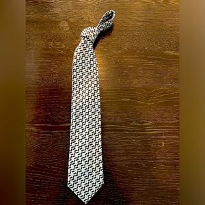 Ermenegildo Zegna 100% silk blue and silver tie